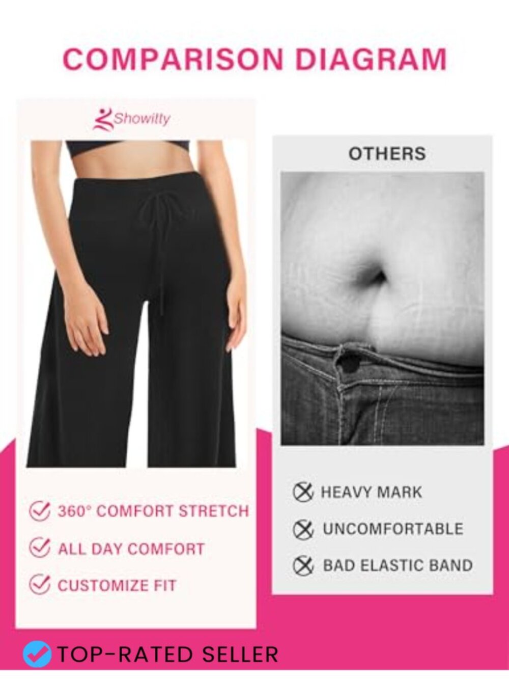 Wide Leg Yoga Pants for Women with Pockets High Waist Stretch 3 Pack - Picture 5 of 6